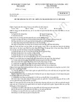 Đề thi thử THPT Quốc gia môn Sinh học tháng 5/2016 Sở GD-ĐT Bắc Giang