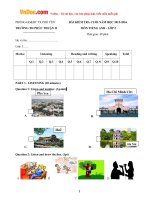 Đề thi học kỳ 2 môn Tiếng Anh lớp 5 trường Tiểu học Phúc Thuận 2, Thái Nguyên năm học 2015 - 2016