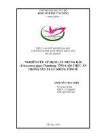 Nghiên cứu sử dụng ấu trùng hàu (crassostrea gigas thunberg, 1973) làm thức ăn trong sản xuất giống tôm sú 