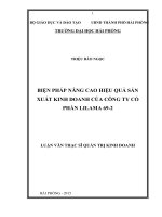 BIỆN PHÁP NÂNG CAO HIỆU QUẢ sản XUẤT KINH DOANH của CÔNG TY cổ PHẦN LILAMA 69 2 