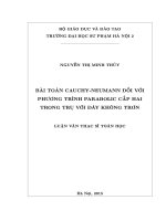 Luận văn bài toán cauchy neumann đối với phương trình parabolic cấp hai trong trụ với đáy không trơn 