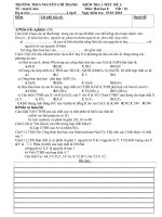 Đề kiểm tra 1 tiết môn Hóa học lớp 8 trường THCS Nguyễn Chí Thanh năm 2010 - 2011