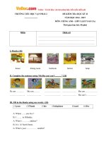 Đề thi học kỳ 2 môn Tiếng Anh lớp 5 trường Tiểu học Vạn Phái 2, Thái Nguyên năm học 2014 - 2015