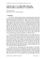 CHỈ DẪN ĐỊA LÝ CÀ PHÊ TRÊN THẾ GIỚI- NHỮNG KHÍA CẠNH PHÁP LÝ VÀ KINH TẾ