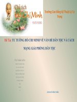 TƯ TƯỞNG hồ CHI MINH về vấn đề dân tộc và CÁCH MẠNG giải PHÓNG dân tộc 