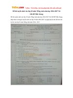 Đề thi tuyển sinh vào lớp 10 môn Tiếng Anh năm học 2016 - 2017 Sở GD-ĐT Bắc Giang có đáp án