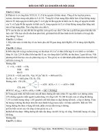 Giải đề chuyên Hóa Hà Nội 2016