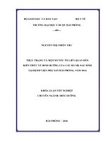 THỰC TRẠNG và một số yếu tố LIÊN QUAN đến KIẾN THỨC về DINH DƯỠNG của các bà mẹ SAU SINH tại BỆNH VIỆN PHỤ sản hải PHÒNG, năm 2016 