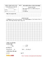 Đề kiểm tra cuối năm môn Tiếng Việt khối lớp 1 năm học 2014-2015 trường tiểu học Lý Công Uẩn, thành phố Đà Nẵng