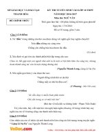 Đề thi tuyển sinh vào lớp 10 THPT môn Ngữ văn sở GD&ĐT Thanh Hóa năm 2016 - 2017