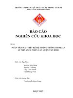 PHÂN TÍCH VÀ THIẾT KẾ HỆ THỐNG THÔNG TIN QUẢN LÝ NHÀ SÁCH NHÂN VĂN QUẬN TÂN BÌNH