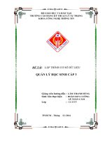 Lập trình cơ sở dữ liệu   QUẢN lý học SINH cấp 3 