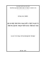QUAN HỆ THƯƠNG MẠI GIỮA VIỆT NAM VÀ TRUNG QUỐC THẬP NIÊN ĐẦU THẾ KỶ XXI