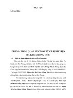 KHÁI QUÁT CHÍNH SÁCH kế TOÁN tài CHÍNH của CÔNG TY CP BỆNH VIỆN đa KHOA HỒNG đức 