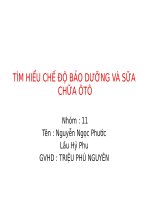 TÌM HIỂU CHẾ độ bảo DƯỠNG và sữa CHỮA ôtô 