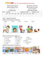 Đề thi học kỳ 2 môn Tiếng Anh lớp 5 trường Tiểu học Bế Văn Đàn, Đắk Lắk năm học 2015 - 2016