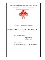 Lập trình cơ sở dữ liệu   CHƯƠNG TRÌNH QUẢN lý TRUNG tâm ANH NGỮ QUỐC tế