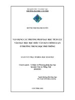 Vận dụng các phương pháp dạy học tích cực vào dạy học hiểu văn bản chính luận ở trường trung học phổ thông