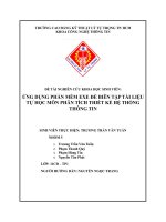 ỨNG DỤNG PHẦN mềm EXE để BIÊN tập tài LIỆU tự học môn PHÂN TÍCH THIẾT kế hệ THỐNG THÔNG TIN 