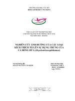 Nghiên cứu ảnh hưởng của các loại kích thích tố lên sự rụng trứng của cá bống dừa (oxyeleotris urophthamus) 