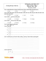 Đề thi học kì 2 môn Toán lớp 4 trường tiểu học Vĩnh Gia, An Giang năm 2015 - 2016