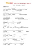 Bài tập Tiếng Anh lớp 6 Unit 14: Making Plans