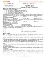 Đề thi học kì 2 môn Vật lý lớp 11 trường THPT Đa Phúc, Hà Nội năm học 2015 - 2016