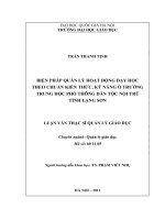 Biện pháp quản lý hoạt động dạy học theo chuẩn kiến thức kỹ năng ở trường THPT dân tộc nội trú tỉnh lạng sơn 