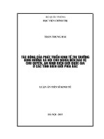 Luận án tiến sĩ kinh tế tác động của phát triển kinh tế thị trường định hướng xã hội chủ nghĩa đến bảo vệ chủ quyền, an ninh biên giới quốc gia ở các tỉnh biên giới phía bắc