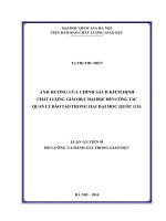 Ảnh hưởng của chính sách kiểm định chất lượng giáo dục đại học đến công tác quản lý đào tạo trong hai đại học quốc gia