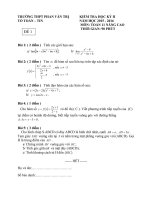 Đề thi học kì 2 môn Toán lớp 11 (nâng cao) trường THPT Phan Văn Trị, Cần Thơ năm học 2015 - 2016