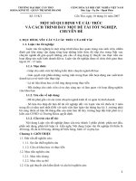 Quy định trình bày luận văn, chuyên đề