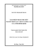 Giải pháp nhằm thu hút nguồn nhân lực chất lượng cao của tỉnh bình định