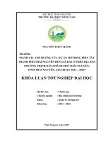 Ảnh Hưởng Của Dự Án Mở Rộng Phía Tây Thành Phố Thái Nguyên Đến Giá Đất Ở Trên Địa Bàn Phường Thịnh Đán,Thành Phố Thái Nguyên, Tỉnh Thái Nguyên, Giai Đoạn 2012 – 2014