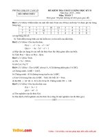 Đề thi học kì 2 môn Toán lớp 7 phòng GD&ĐT Cam Lộ, Quảng Trị năm 2015 - 2016