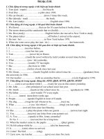 Bài tập các thì tiếng anh