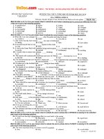 Đề thi học kỳ 2 môn Tiếng Anh lớp 11 Sở GD-ĐT Thái Bình năm học 2015 - 2016