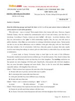 Bộ đề thi thử THPT Quốc gia môn Tiếng Anh năm 2016 trường THPT Phạm Công Bình, Vĩnh Phúc