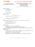 Đề thi học kì 2 môn Toán lớp 11 trường THPT Thị xã Quảng Trị năm học 2015 - 2016