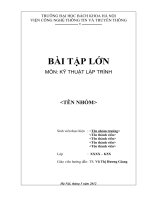 BÀI tập môn kỹ THUẬT lập TRÌNH 