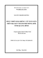 Phát triển bảo hiểm y tế toàn dân trên địa bàn thành phố đồng hới, tỉnh quảng bình