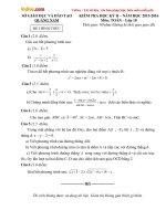 Đề thi học kì 2 môn Toán lớp 10 tỉnh Quảng Nam năm học 2015 - 2016