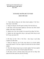 Hướng đề tài Nghiên Cứu Khoa Học Sinh Viên