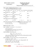 Đề thi học kì 2 môn Toán lớp 7 phòng GD&ĐT Tam Đảo, Vĩnh Phúc năm 2015 - 2016