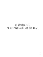 Đề cương môn phương pháp cho trẻ làm quen với toán 