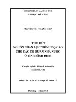 Thu hút nguồn nhân lực trình độ cao cho các cơ quan nhà nước ở tỉnh bình định
