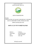Đánh Giá Công Tác Giao Đất, Cho Thuê Đất Và Thu Hồi Đất Của Thành Phố Cẩm Phả, Tỉnh Quảng Ninh Trong Giai Đoạn 2011- 2013