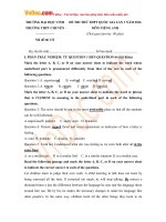 Bộ đề thi thử THPT Quốc gia môn Tiếng Anh năm 2016 - 2017 trường THPT Chuyên Đại học Vinh, Nghệ An