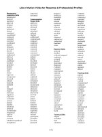 Action verbs for resumes