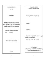 HÌNH PHẠT cải tạo KHÔNG GIAM GIỮ THEO LUẬT HÌNH sự VIỆT NAM và THỰC TIỄN áp DỤNG tại địa bàn TỈNH THANH hóa 